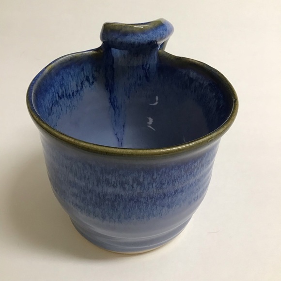 Studio Art Pottery Coffee Mug SIGNED Blue Twist Handle Stone Melbourne Florida - Picture 3 of 15